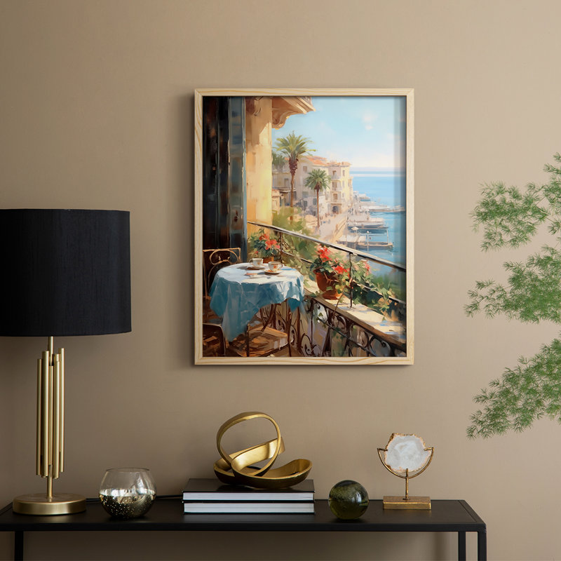Reproduction encadrée FLORAL Series DCCXLIV - bois massif, Naturel, H 15 po x l 12 po