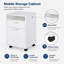 Armoire de rangement mobile blanche avec étagère de porte à tiroir et support à imprimante à roulettes verrouillable pour rangement sous le bureau