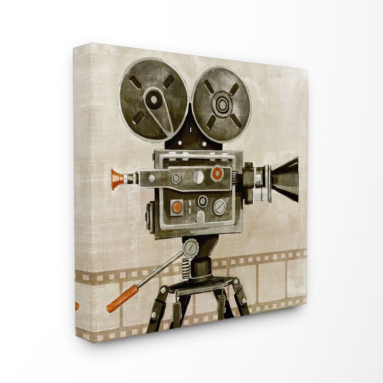 Vintage Movie Reel Design' Graphic Art On Canvas Winston Porter Format: Wrapped Canvas, Size: 24 H x 24 W x 1.5 D