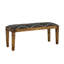 Banc de conception contemporaine avec revêtement en tissu noir et blanc revêtu de tissu d'ameublement de pieds subtilement fuselés