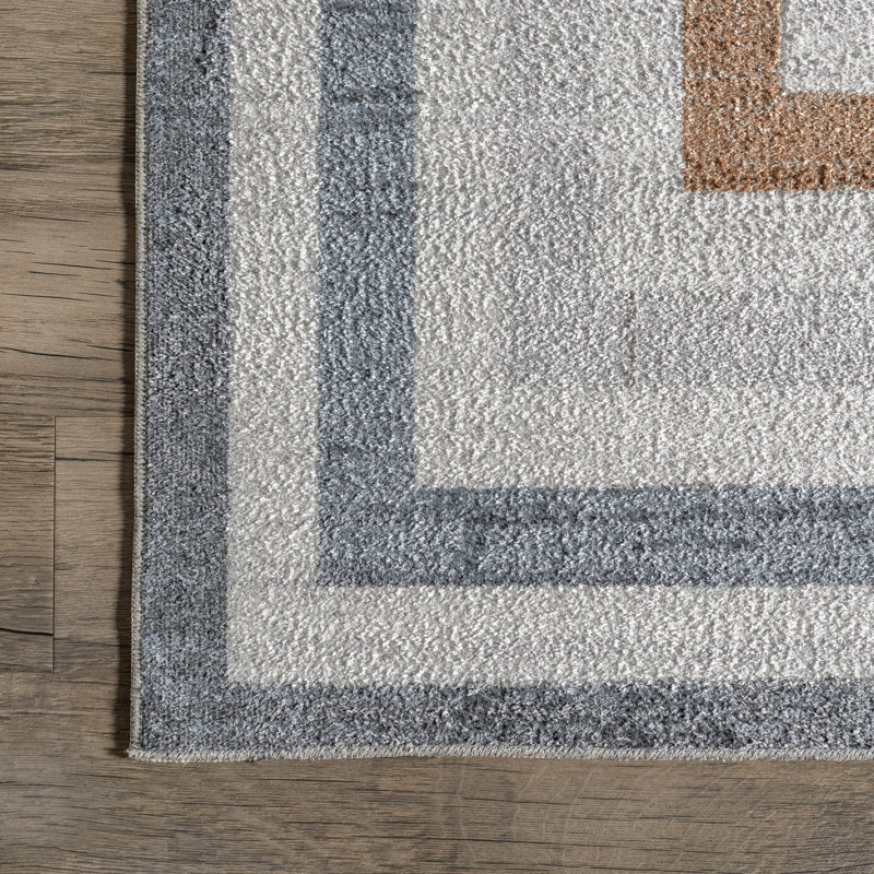 Alienor SpinClean Striped Machine Washable Area Rug, Rectangle 5'3" x 8'