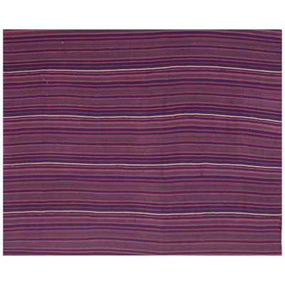 Tapis carré décoratif turc Kilim vintage en laine tissée à plat, motif géométrique des années 1950, 152 x 152 cm.