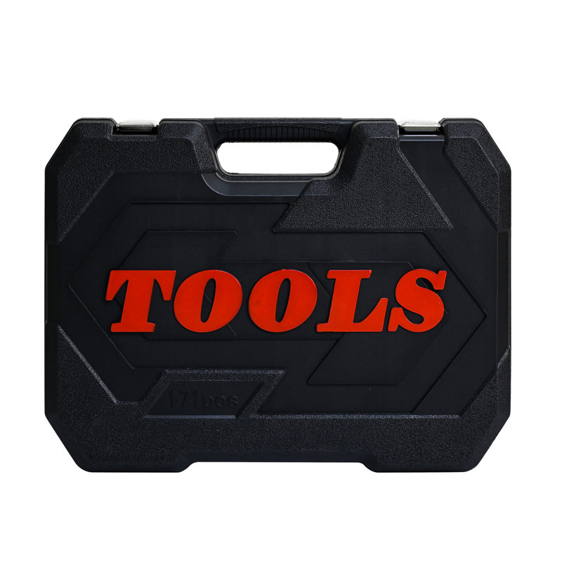 Boîte à outils noire à douille et clé à cliquet, outils en acier au carbone 171 pièces, pour l'entretien de la voiture, avec serrure, outils de mécanique appropriés, réparation de garage, pratique