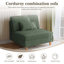 Fauteuil rembourré en velours côtelé vert avec dossier coussiné Seemab-94322394