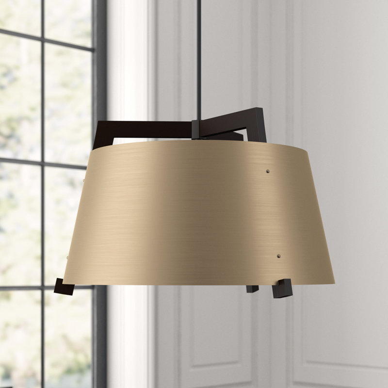 Ignis Pendant, 11.5" H x 17" W, Dark Stained Walnut/Rose Gold, 3500K LED w/ Diffuser - Rigid