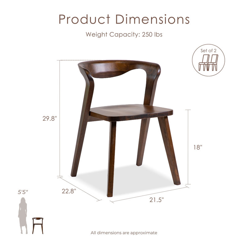 Rozella Solid Wood Dining Table Set, 7 Pieces: Table, 6 Chairs