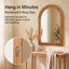 Miroir mural arqué en bois massif avec cadre perlé-489673312-489673340