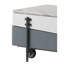 Table basse grise et blanche ultrabrillante avec espace de rangement mobile