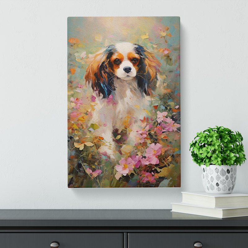 Cavalier King Charles Spaniel Impressionism - Wrapped Canvas, 60cm H x 40cm W x 3cm D