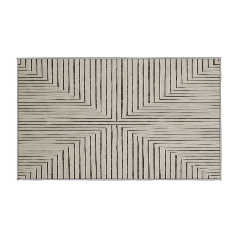 Tapis gris lavable à la machine GSIX03645, Rectangle 6 pi x 9 pi