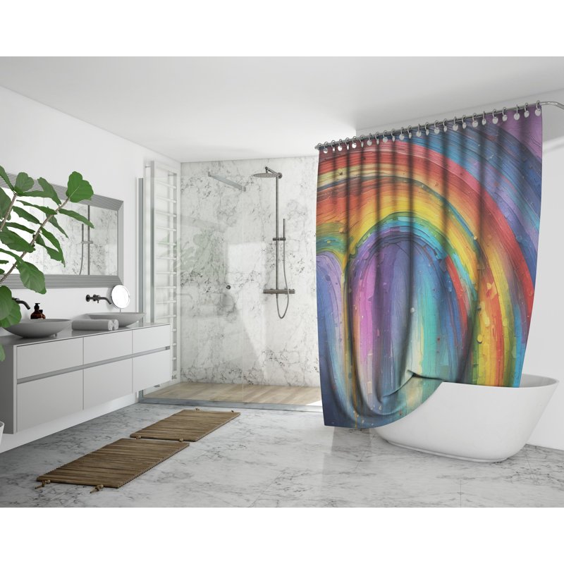 Rideau de douche abstrait avec doublure Cajuste