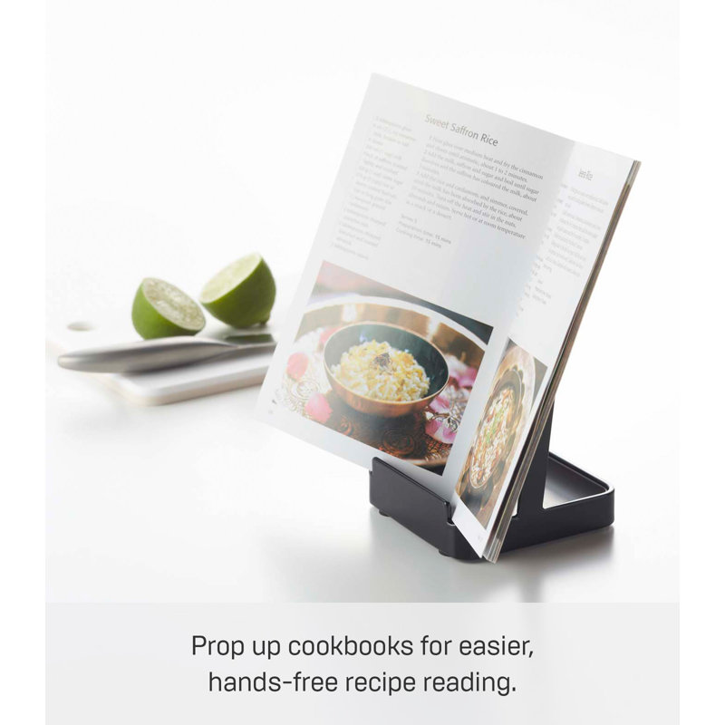 Compact Black Plastic Kitchen Utensil and Lid Stand