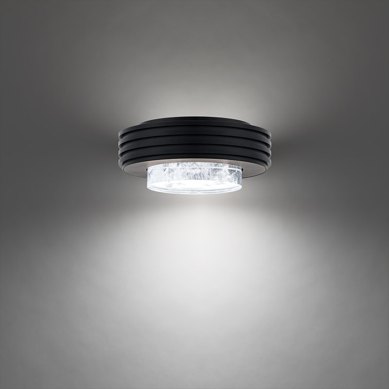Zircle 1 Light Crystal LED Flush Mount, Black