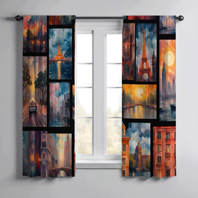 Paire de rideaux semi-transparents en polyester Ehrmann, L 20 po x L 61 po