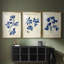 Indigo Leaf Study IV - Impression encadrée sur mesure de qualité supérieure - 3 pièces-193238431-193238428