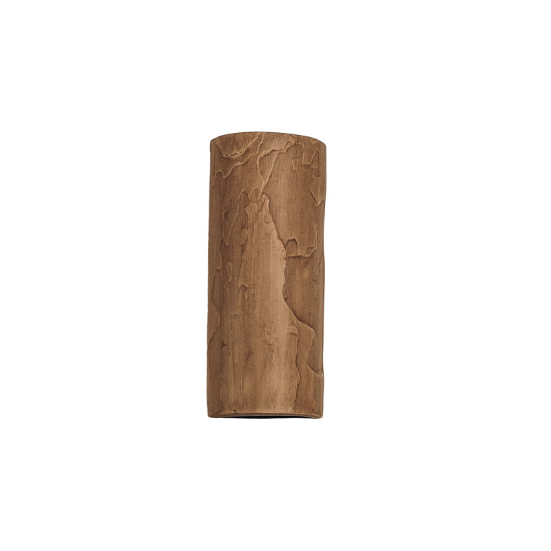 Ampoules murales d'extérieur encastrées en céramique Donnice, ampoule DEL incluse, Adobe, H 17 po x l 7 po x P 4,5 po