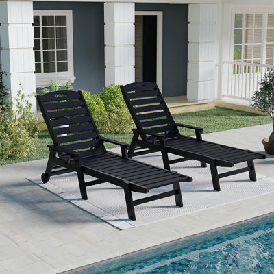 Ensemble de 2 chaises longues d'extérieur, chaises longues de piscine, chaises longues de piscine