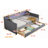 Daybed With 2 Storage Drawers And 2-Tier Shelf & USB/Type-C Port, Modern Linen Upholstered Sofa Day Bed Frame With  Smart LED Light For Livingroom, Apartment-493728798