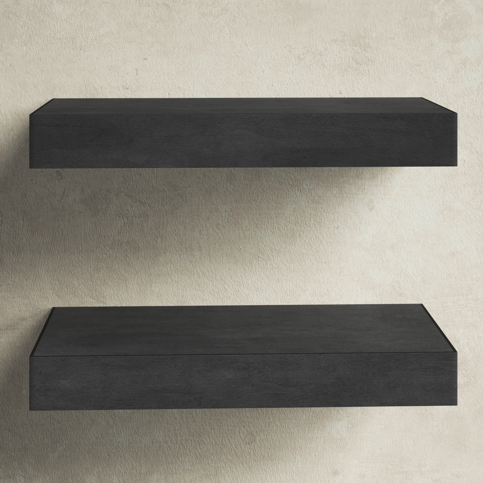 Jeremiah 2 Piece Picture Ledge Wall Shelf, 2.3" H x 18" W x 8" D, Black