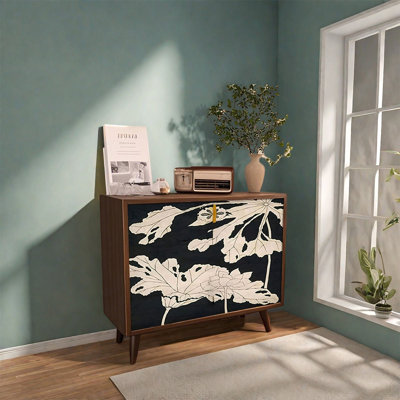 Elegant Walnut Cabinet with Spacious Top