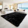 Soft Fluffy Black Faux Sheepskin Area Rug