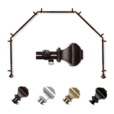 Anferney Adjustable Bay Window Single Curtain Rod