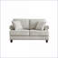 Causeuse en chenille blanche à 2 places 61 po avec garniture cloutée et ampoules Sofas Accoudoirs | Blanc neige | Chenille