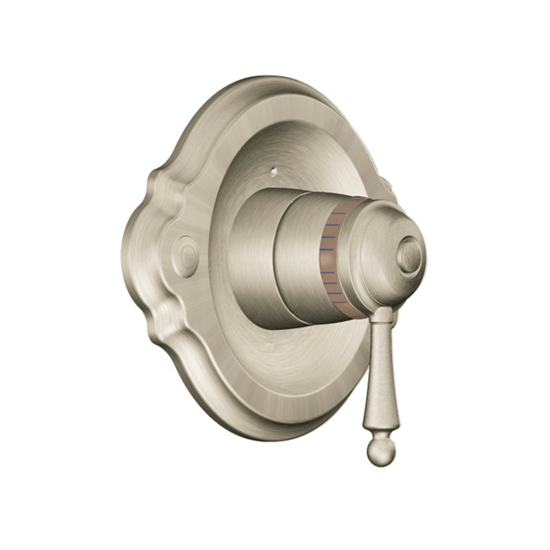 Garniture de robinet thermostatique avec poignée à levier Waterhill, Nickel brossé