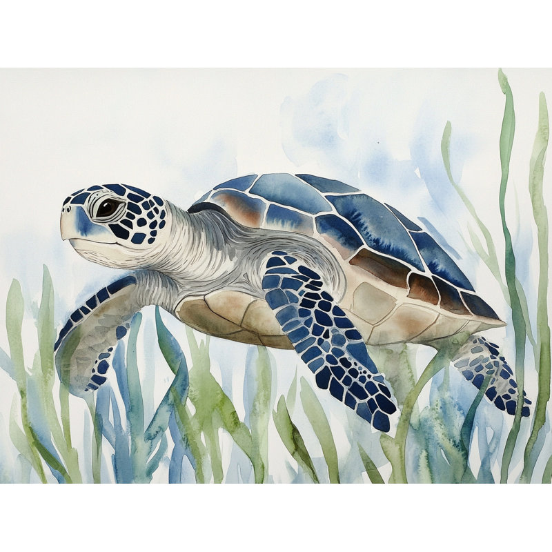 «Ocean Glide - Sea Turtle», reproduction d'art sur toile, H 24 po x l 36 po