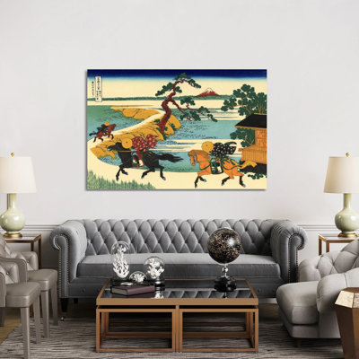 Barrier Town on the Sumida River by Katsushika Hokusai - 1 Piece Wrapped Canvas Painting
