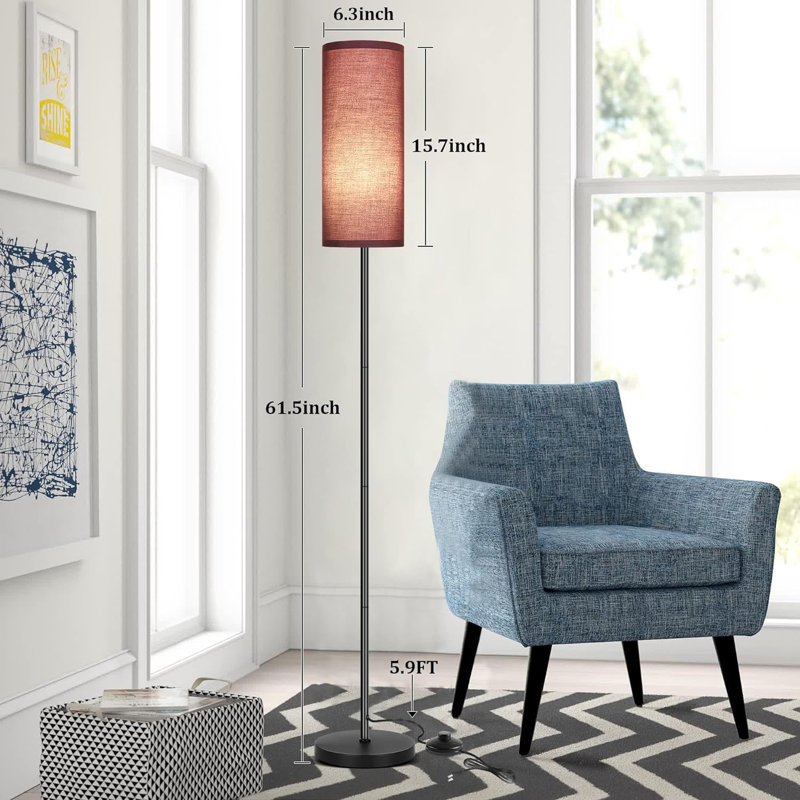 Lampe sur pied mate 61,5 po Imke, Mauve