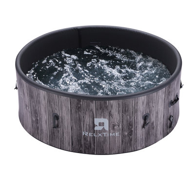RELXTIME 6 Person 130 - Jet Polyvinyl Chloride (PVC) Round Inflatable Hot Tub