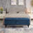 Bed Bench With Storage  Blue Fabric