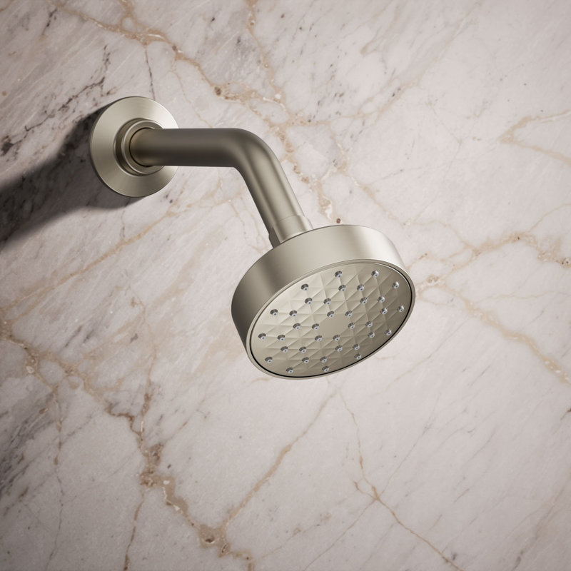 Awaken G90 Single-Function Full/Standard Fixed Shower Head, Vibrant Brushed Nickel, 1.5 GPM