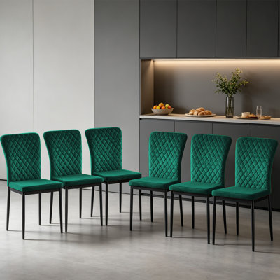 Tufted Upholstered Velvet/Suede Armless Dining Chair