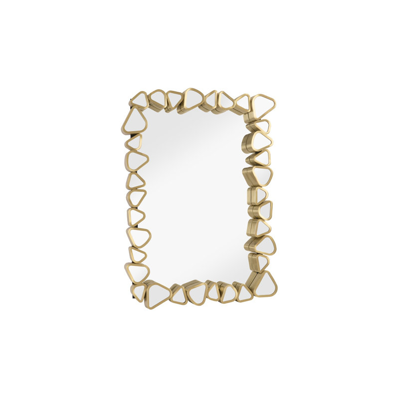 Gold Rectangular Wood Contemporary Accent Mirror