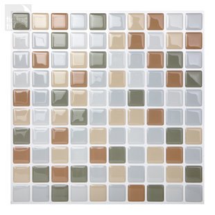 10'' W x 10'' L PVC Peel and Stick Mosaic Tile