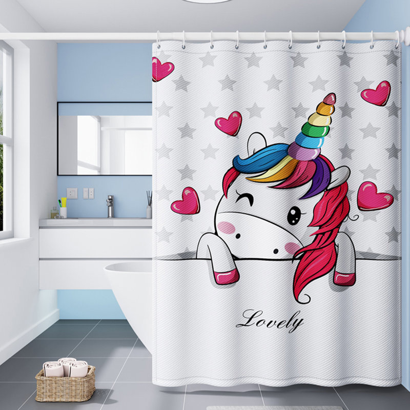 Rideau de douche avec crochets inclus