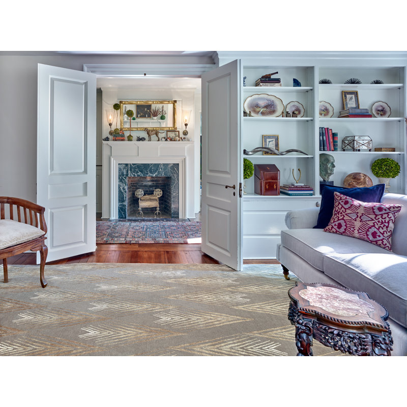 Contemporary Chevron Area Rug, Rectangle 10' x 14'