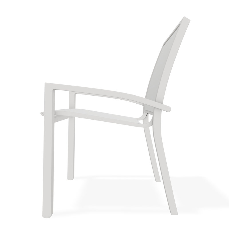 Kendall Outdoor Dining Chair, Snow, White 6D Sunbrella®