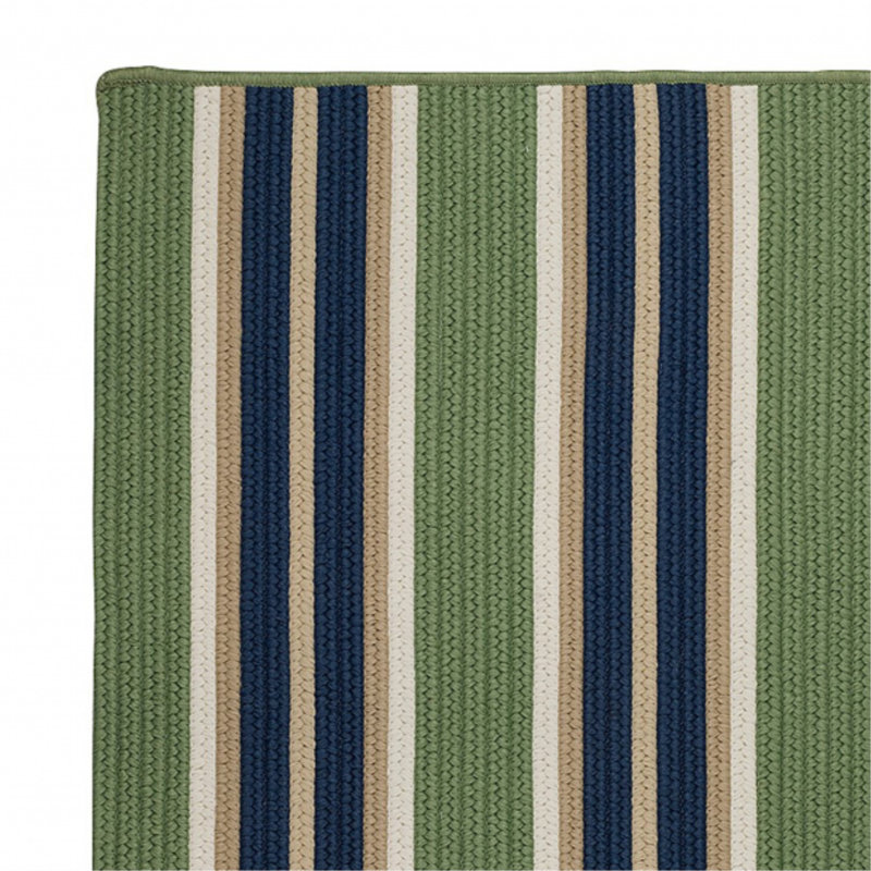 Tapis vert tressé à la main Madalynn Harbor, Rectangle 8 pi x 10 pi