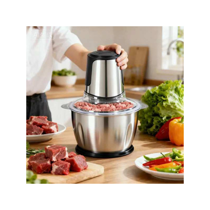 Food Processor, Electric Meat Grinder, Vegetable Chopper, with Dual Bowls