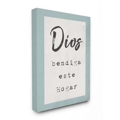 Dios Bendiga Este Hogar Spanish Typography' Graphic Art Print -  Winston Porter, B8069244C1CF40ACAA986A0174A0C0F5