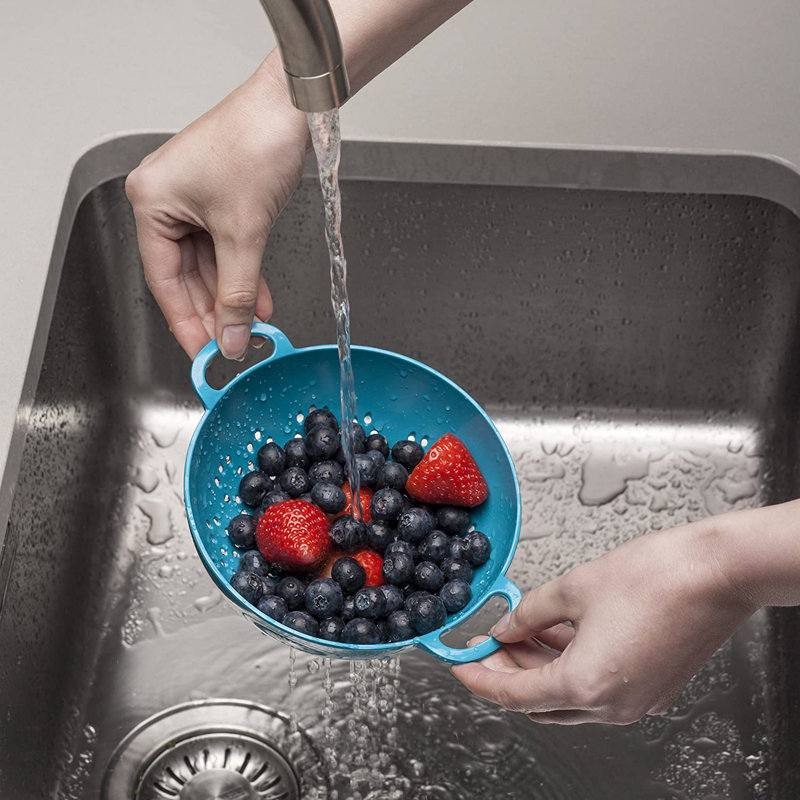 Premium Melamine Colander, Small 15cm, Aqua