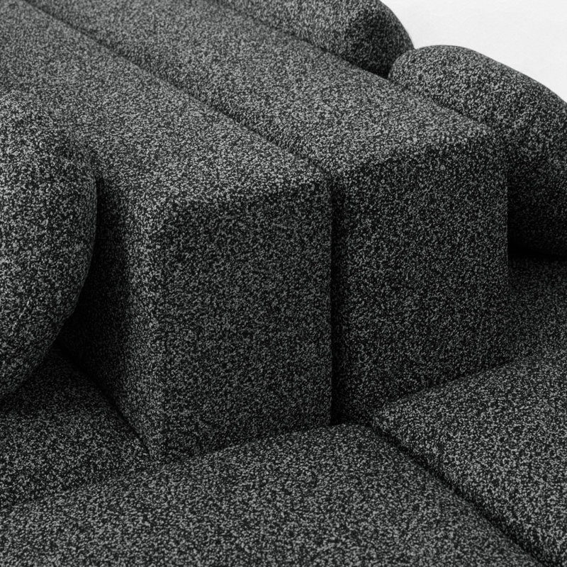 Canapé modulaire rembourré sans os, Bouclé noir