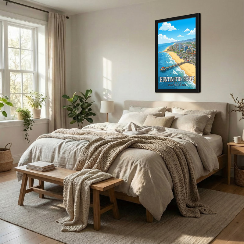 Paysages pittoresques et urbains Huntington Beach Coastal City View, H 30 po x l 20 po