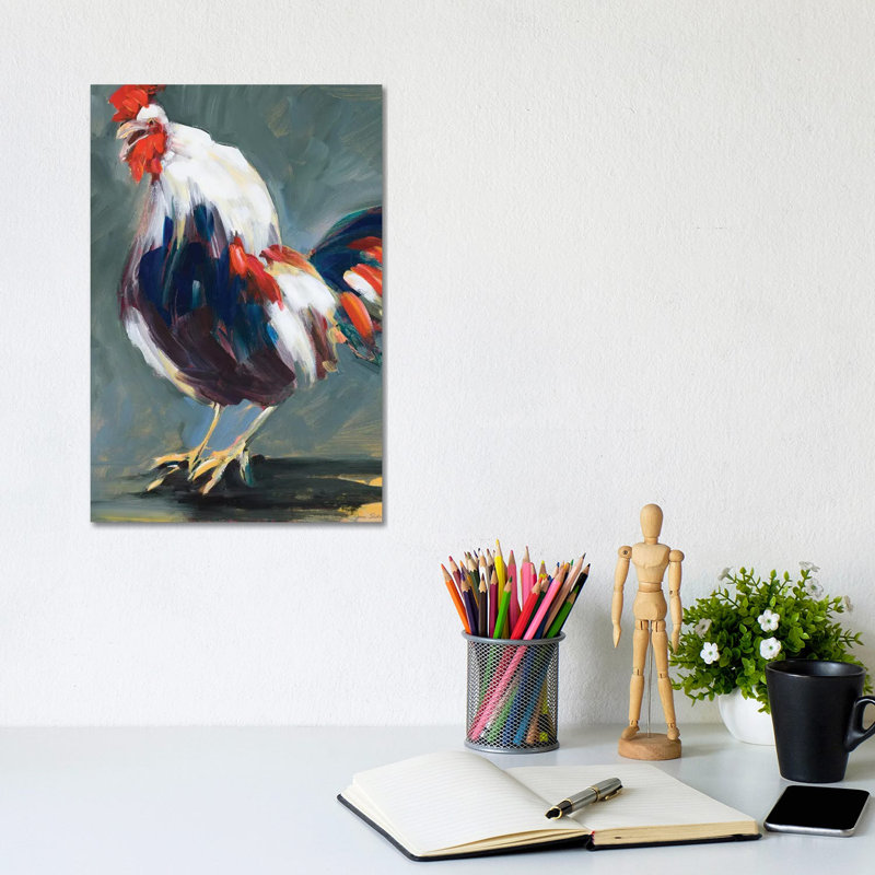 Rising Rooster by Jane Slivka - Wrapped Canvas Gallery-Wrapped Canvas Giclée, 30.48cm H x 20.32cm W