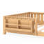 Grand lit plateforme bas avec garde-corps de sécurité intégré pour bibliothèque, cadre de lit Montessori en bois massif pour enfants, garçons, filles, facile à assembler (grand, naturel clair, bibliothèque)-1009214346-1017657920