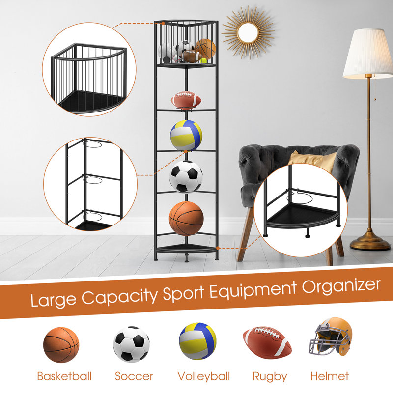 Rangement à 4 niveaux pour équipement de sport (support à ballons)