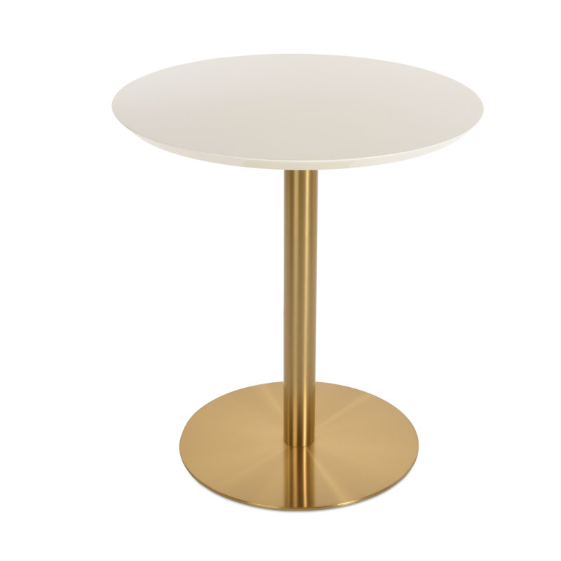 Table de comptoir en bois brossé Tango, H 34,5 po x L 32 po x l 32 po, Blanc